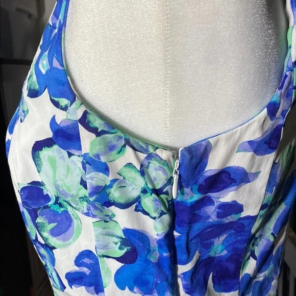 Ralph Lauren Blue Floral Mini Dress - Picture 2 of 11